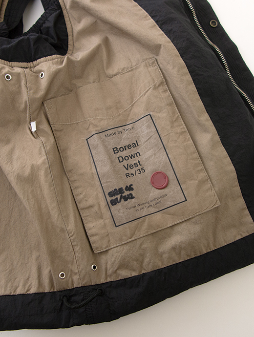 Ten c/テンシー　ダウンベスト/BOREAL DOWN VEST　ten502004-ブラック