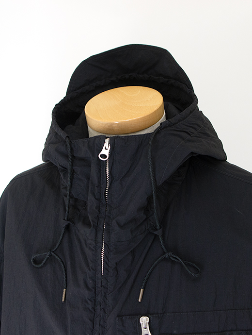 Ten c/テンシー　ナイロンジップフーディ/MID LAYER　ten502006-ブラック