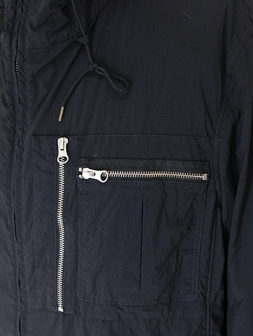 Ten c/テンシー　ナイロンジップフーディ/MID LAYER　ten502006-ブラック