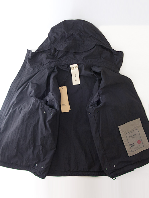 Ten c/テンシー　ナイロンジップフーディ/MID LAYER　ten502006-ブラック