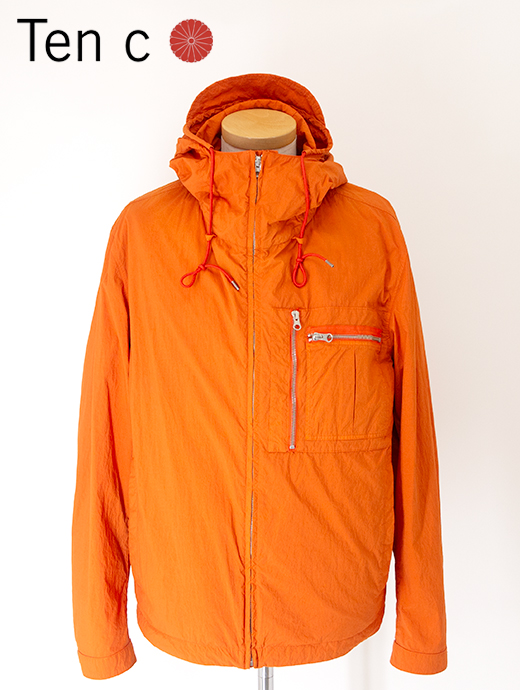Ten c/テンシー ナイロンジップフーディ/MID LAYER ten502007-オレンジ