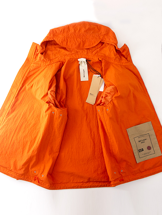 Ten c/テンシー　ナイロンジップフーディ/MID LAYER　ten502007-オレンジ