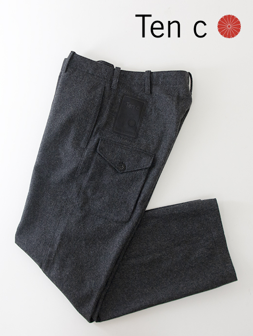 Ten c/テンシー カーゴパンツ/フランネルウールナイロン ten502008-ダークグレー