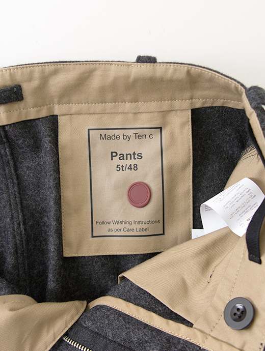 Ten c/テンシー　カーゴパンツ/フランネルウールナイロン　ten502008-ダークグレー