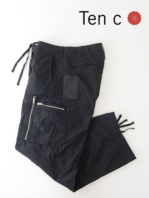 Ten c/テンシー ワイドカーゴパンツ/高密度ナイロン ten502010-ブラック