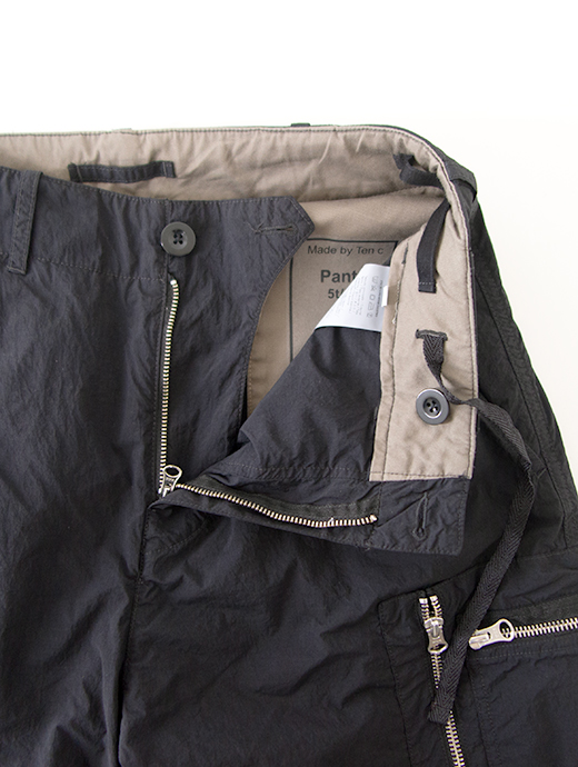 Ten c/テンシー　ワイドカーゴパンツ/高密度ナイロン　ten502010-ブラック