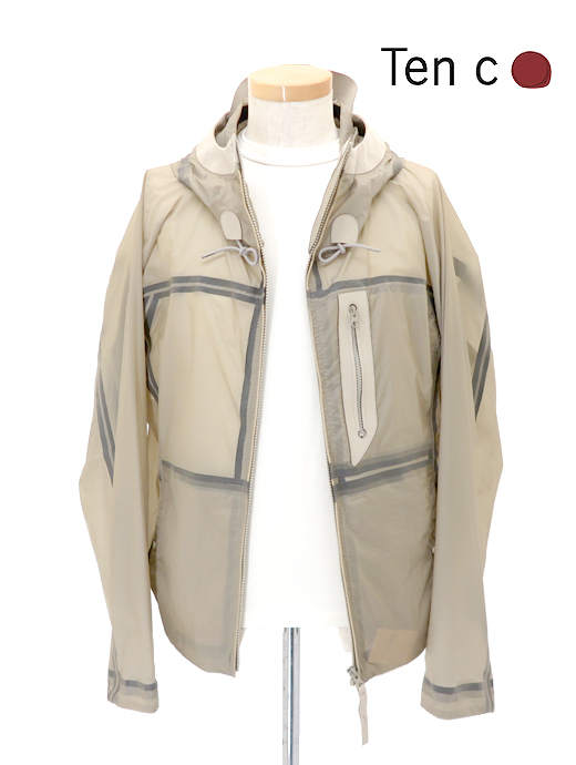 Ten c/テンシー　ジップフーディ/ナイロン×OJJ/WIND COMBO BONDED SHIRT　ten520601-サンドベージュ