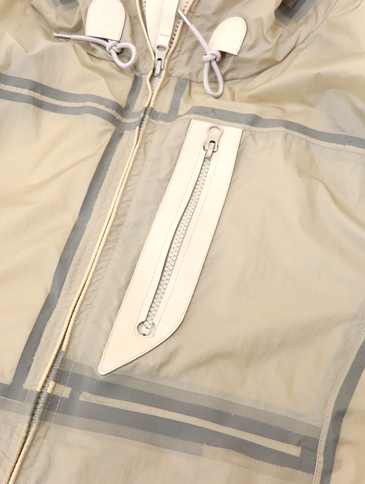 Ten c/テンシー　ジップフーディ/ナイロン×OJJ/WIND COMBO BONDED SHIRT　ten520601-サンドベージュ