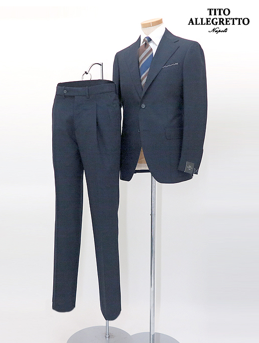 TITO ALLEGRETTO ティト・アレグレット　シングル3Bスーツ/2プリーツスラックス　tit520601-ネイビー
