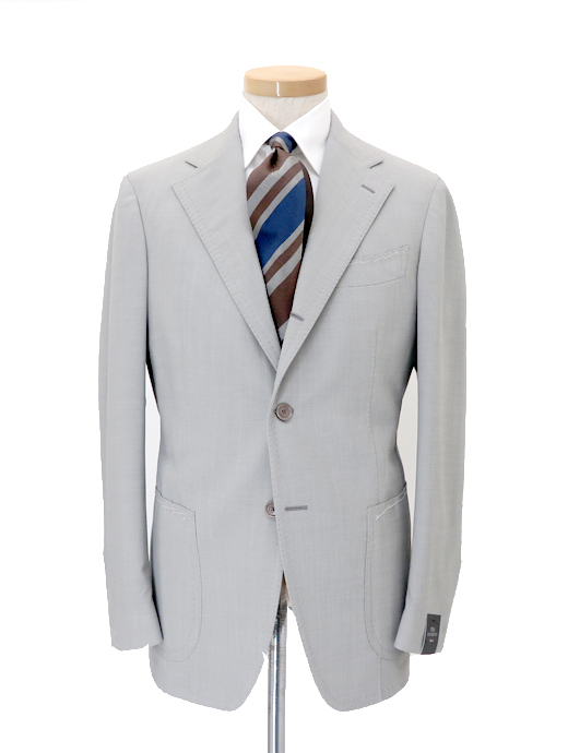 TITO ALLEGRETTO×Massimo Corrado　シングル3Bスーツ/ベルトレストラウザーズ ウィンザーモデル 　tit520603-ライトグレー