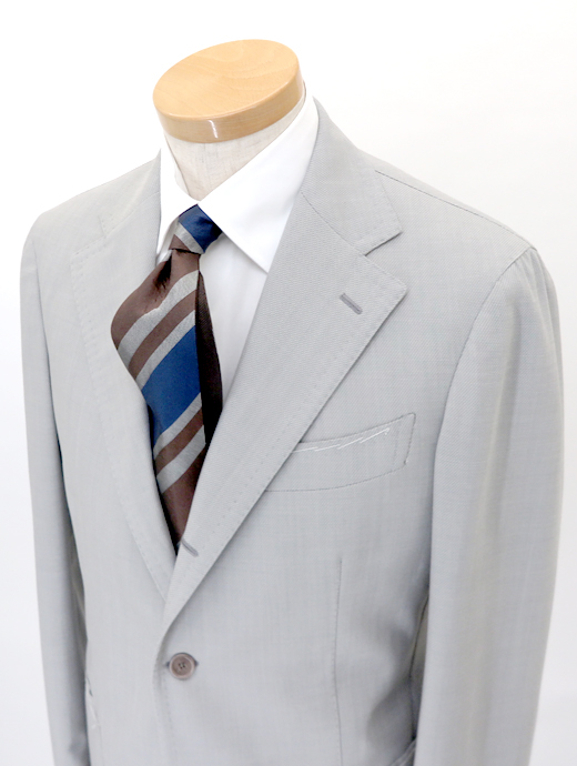 TITO ALLEGRETTO×Massimo Corrado　シングル3Bスーツ/ベルトレストラウザーズ ウィンザーモデル 　tit520603-ライトグレー