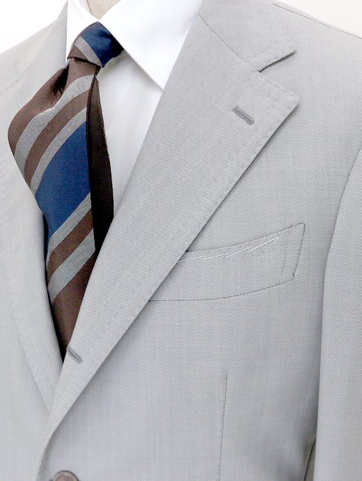 TITO ALLEGRETTO×Massimo Corrado　シングル3Bスーツ/ベルトレストラウザーズ ウィンザーモデル 　tit520603-ライトグレー