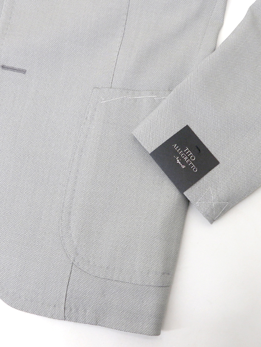 TITO ALLEGRETTO×Massimo Corrado　シングル3Bスーツ/ベルトレストラウザーズ ウィンザーモデル 　tit520603-ライトグレー