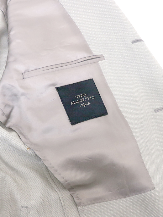 TITO ALLEGRETTO×Massimo Corrado　シングル3Bスーツ/ベルトレストラウザーズ ウィンザーモデル 　tit520603-ライトグレー