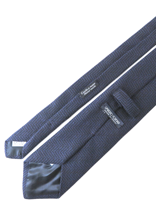 UMBERTO FORNARI/ウンベルト・フォルナリ　ネクタイ/ウール　umb502403-ネイビー
