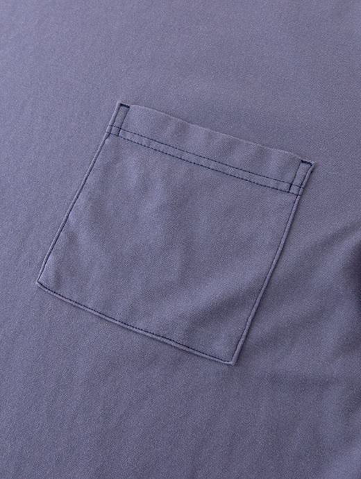 VOW/ボウ　カシミヤライクコットンTシャツ/ブリーチ加工/クルーネック　vow501001-パープルグレー