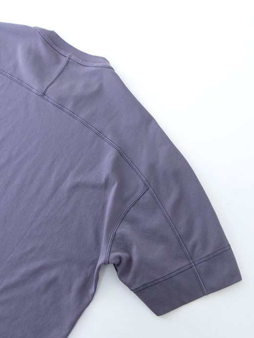 VOW/ボウ　カシミヤライクコットンTシャツ/ブリーチ加工/クルーネック　vow501001-パープルグレー