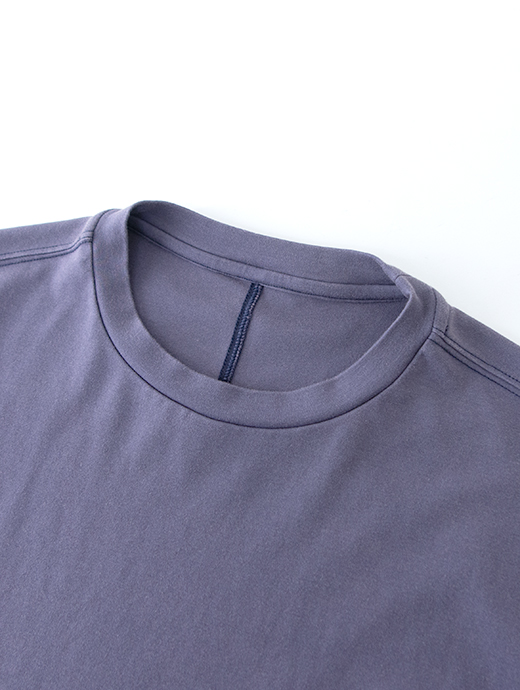 VOW/ボウ　カシミヤライクコットンTシャツ/ブリーチ加工/クルーネック　vow501001-パープルグレー