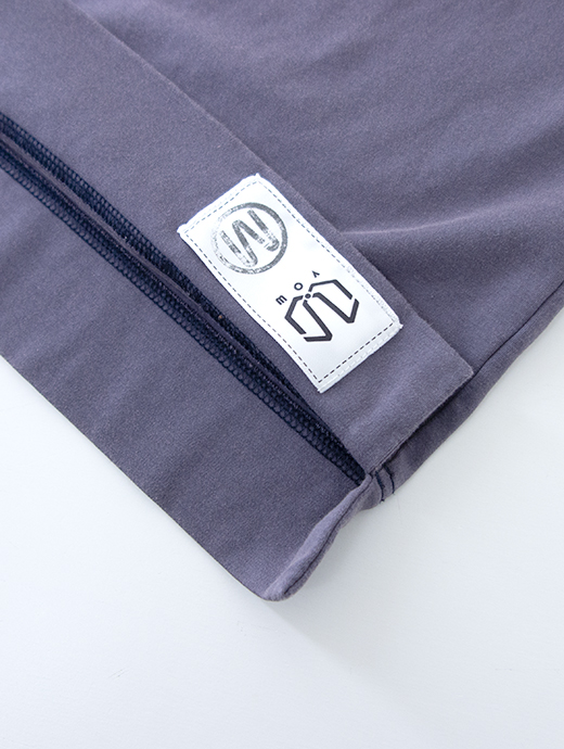 VOW/ボウ　カシミヤライクコットンTシャツ/ブリーチ加工/クルーネック　vow501001-パープルグレー