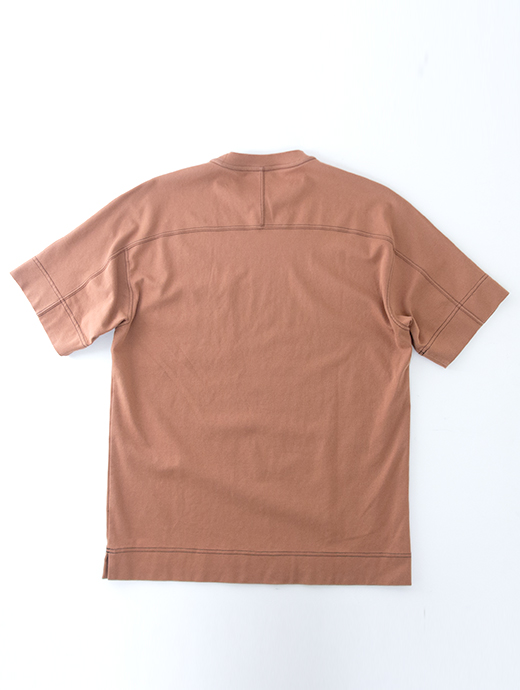 VOW/ボウ　カシミヤライクコットンTシャツ/ブリーチ加工/クルーネック　vow501002-ブリック