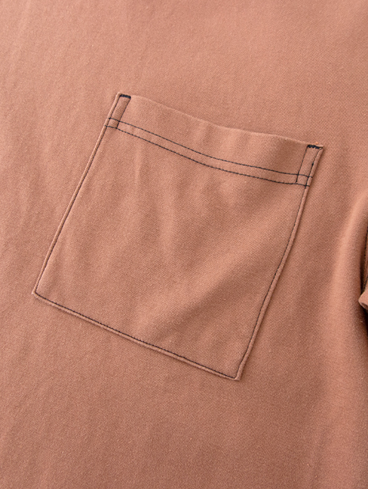 VOW/ボウ　カシミヤライクコットンTシャツ/ブリーチ加工/クルーネック　vow501002-ブリック