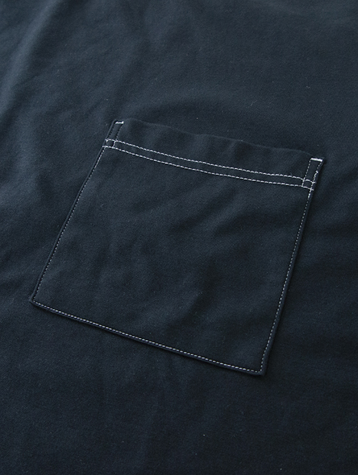 VOW/ボウ　カシミヤライクコットンTシャツ/ガーメントダイ/クルーネック　vow501011-ステッチドブラック