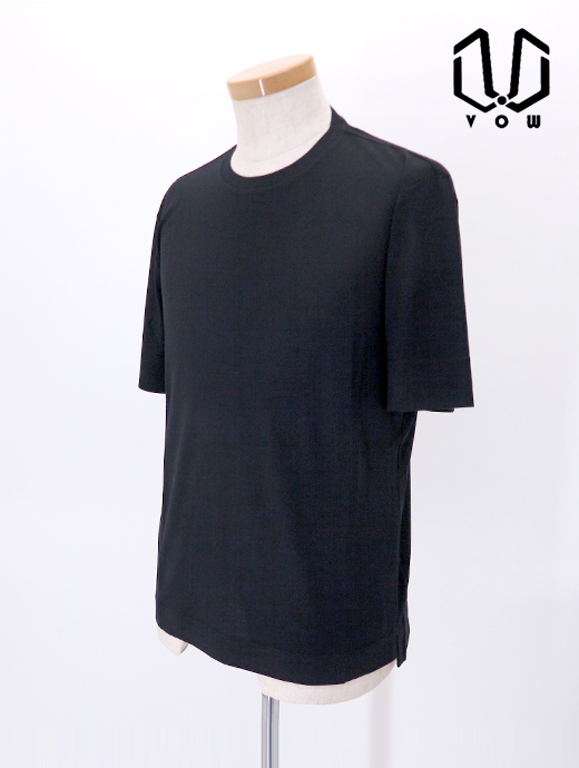 VOW/ボウ ウールTシャツ/クルーネック/Super150sジャージー/洗濯可 vow520406-ブラック