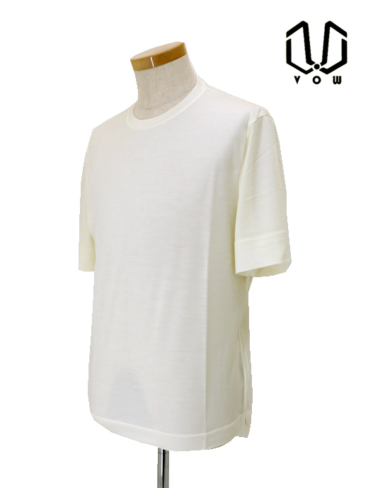 VOW/ボウ ウールTシャツ/クルーネック/Super150sジャージー/洗濯可 vow520409-オフホワイト