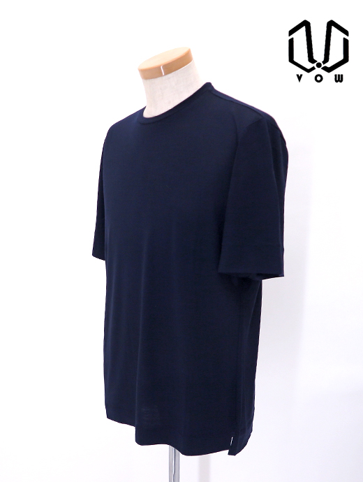 VOW/ボウ ウールTシャツ/クルーネック/Super160sジャージー/洗濯可 vow520411-ネイビー