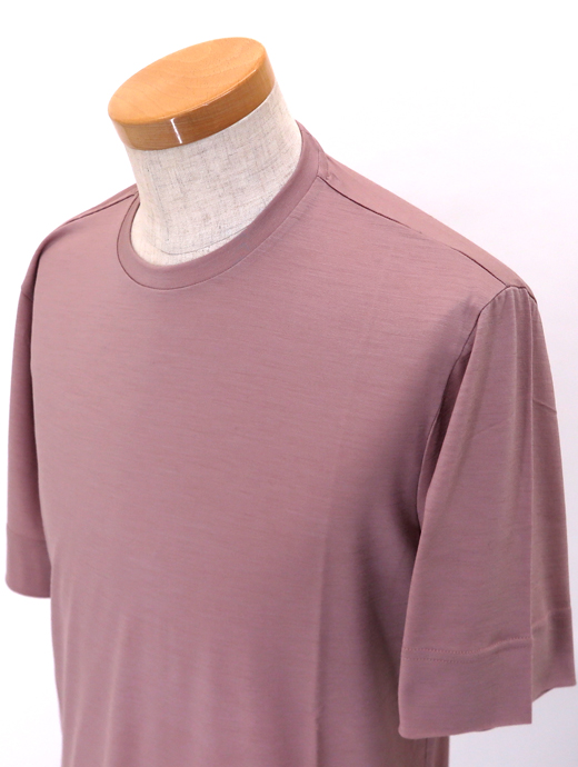 VOW/ボウ　ウールカシミアTシャツ/クルーネック/洗濯可　vow520413-ダスティピンク