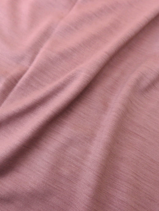 VOW/ボウ　ウールカシミアTシャツ/クルーネック/洗濯可　vow520413-ダスティピンク