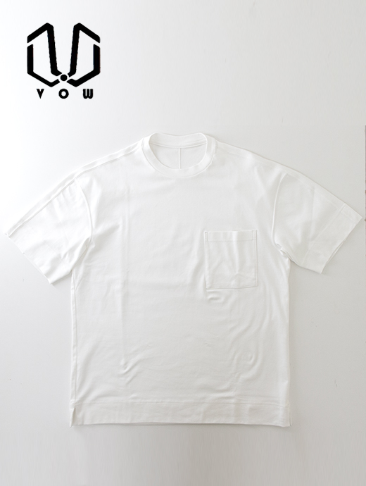 VOW/ボウ　カシミヤライクコットンTシャツ/クルーネック　vow520601-ホワイト