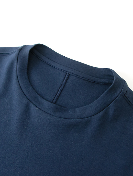 VOW/ボウ　カシミヤライクコットンTシャツ/クルーネック　vow520603-ネイビー