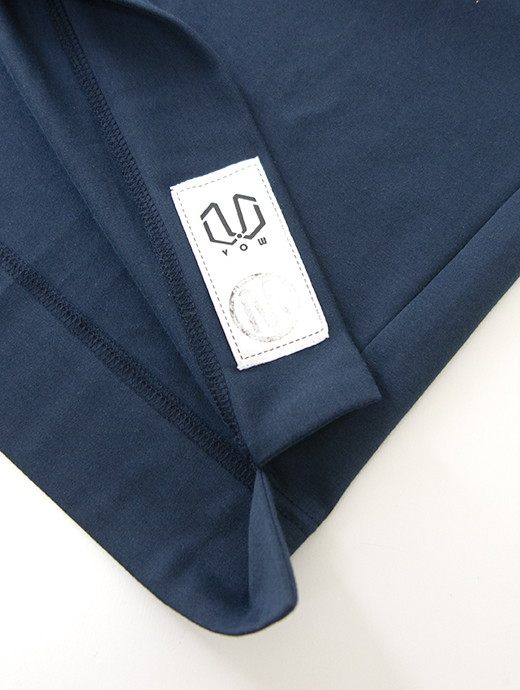 VOW/ボウ　カシミヤライクコットンTシャツ/クルーネック　vow520603-ネイビー