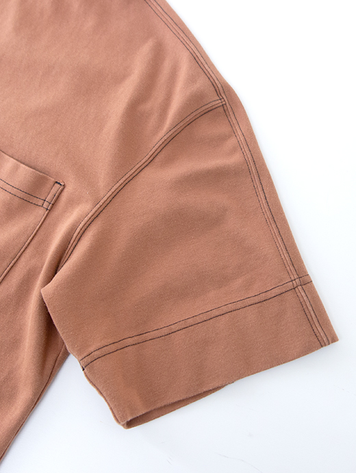 VOW/ボウ　カシミヤライクコットンTシャツ/クルーネック　vow520605-ダスティオレンジ