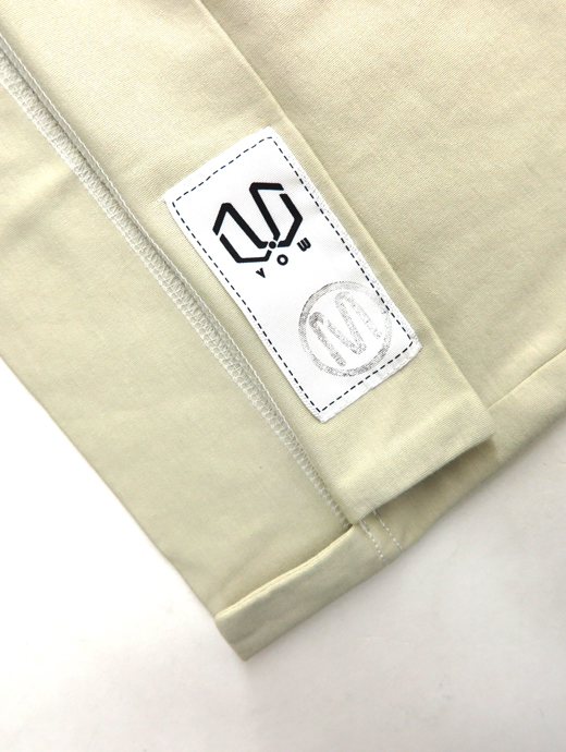 VOW/ボウ　カシミヤライクコットンTシャツ/クルーネック　vow520606-ホワイトベージュ