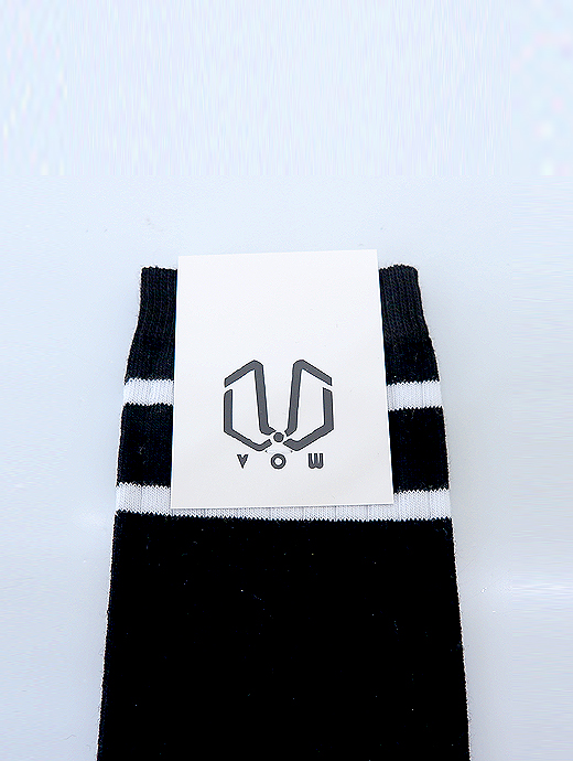 VOW/ボウ　ハイゲージコットンソックス　vow520802-ブラック