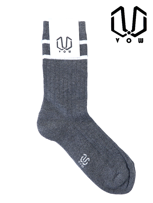 VOW/ボウ　ハイゲージコットンソックス　vow520803-グレー