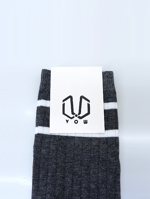 VOW/ボウ　ハイゲージコットンソックス　vow520803-グレー