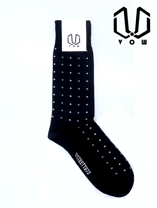 VOW/ボウ　ハイゲージコットンソックス　vow520804-ブラック