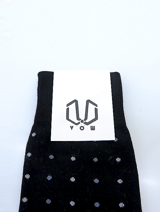 VOW/ボウ　ハイゲージコットンソックス　vow520804-ブラック