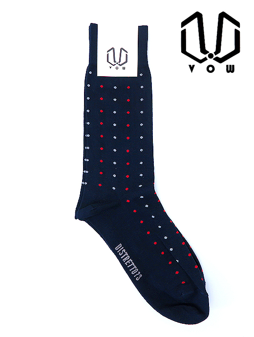 VOW/ボウ　ハイゲージコットンソックス　vow520805-ネイビー