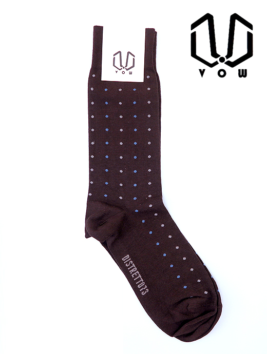 VOW/ボウ　ハイゲージコットンソックス　vow520806-ブラウン