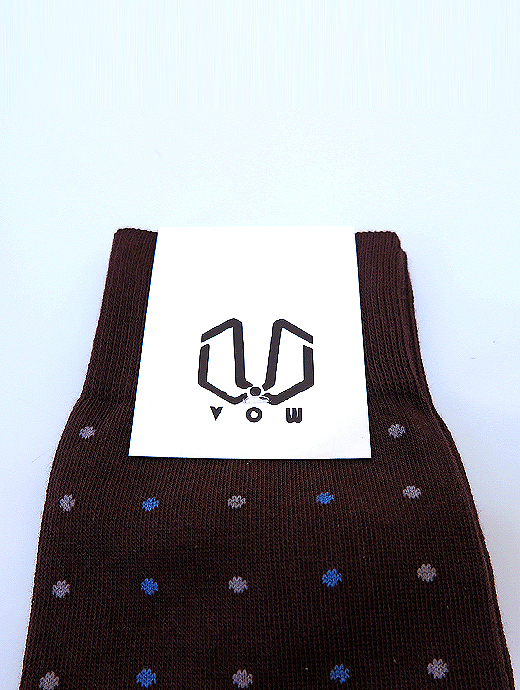 VOW/ボウ　ハイゲージコットンソックス　vow520806-ブラウン