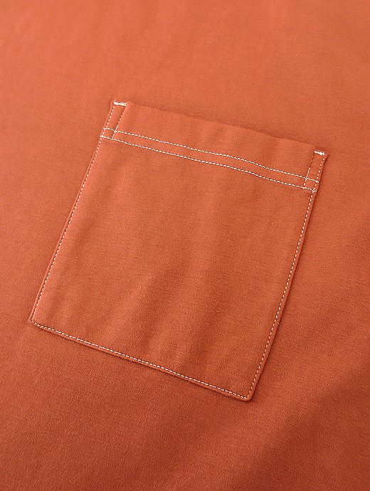 VOW/ボウ　カシミヤライクコットンTシャツ/クルーネック　vow521003-ブリック