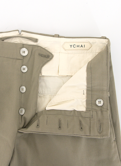 YCHAI/イカイ　ストレッチコットンツイルパンツ　ych402201-カーキ