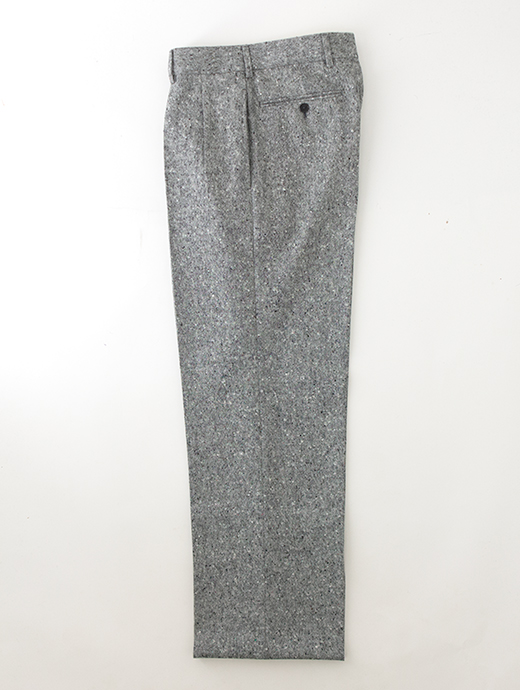 BERNARD ZINS/ベルナール ザンス　モノトーンホームスパン/2インプリーツスラックス/H8　zin502201-グレー