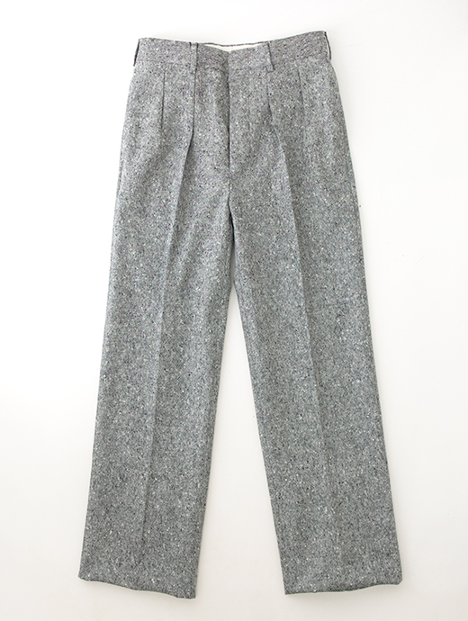 BERNARD ZINS/ベルナール ザンス　モノトーンホームスパン/2インプリーツスラックス/H8　zin502201-グレー