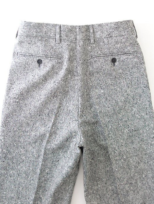 BERNARD ZINS/ベルナール ザンス　モノトーンホームスパン/2インプリーツスラックス/H8　zin502201-グレー